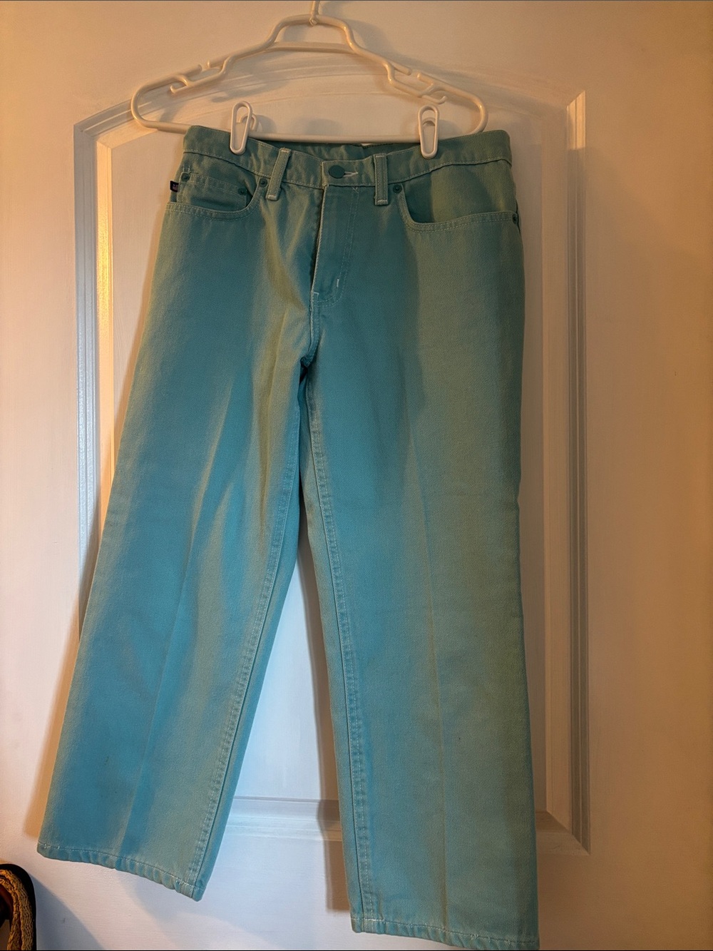 Polo Ralph Lauren Cropped Teal Straight-Leg Jeans